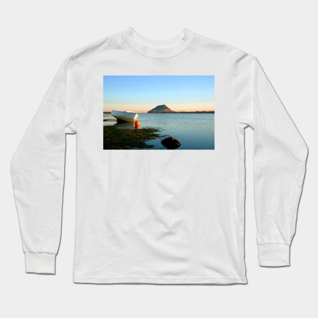 Classic style wooden clinker dinghy on beach. Long Sleeve T-Shirt by brians101